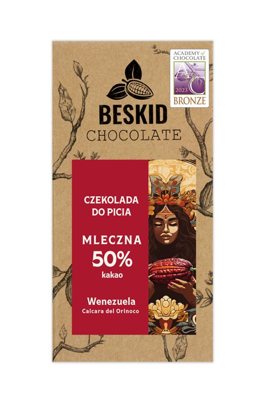 Czekolada do picia mleczna 50% Wenezuela Caicara del Orinoco