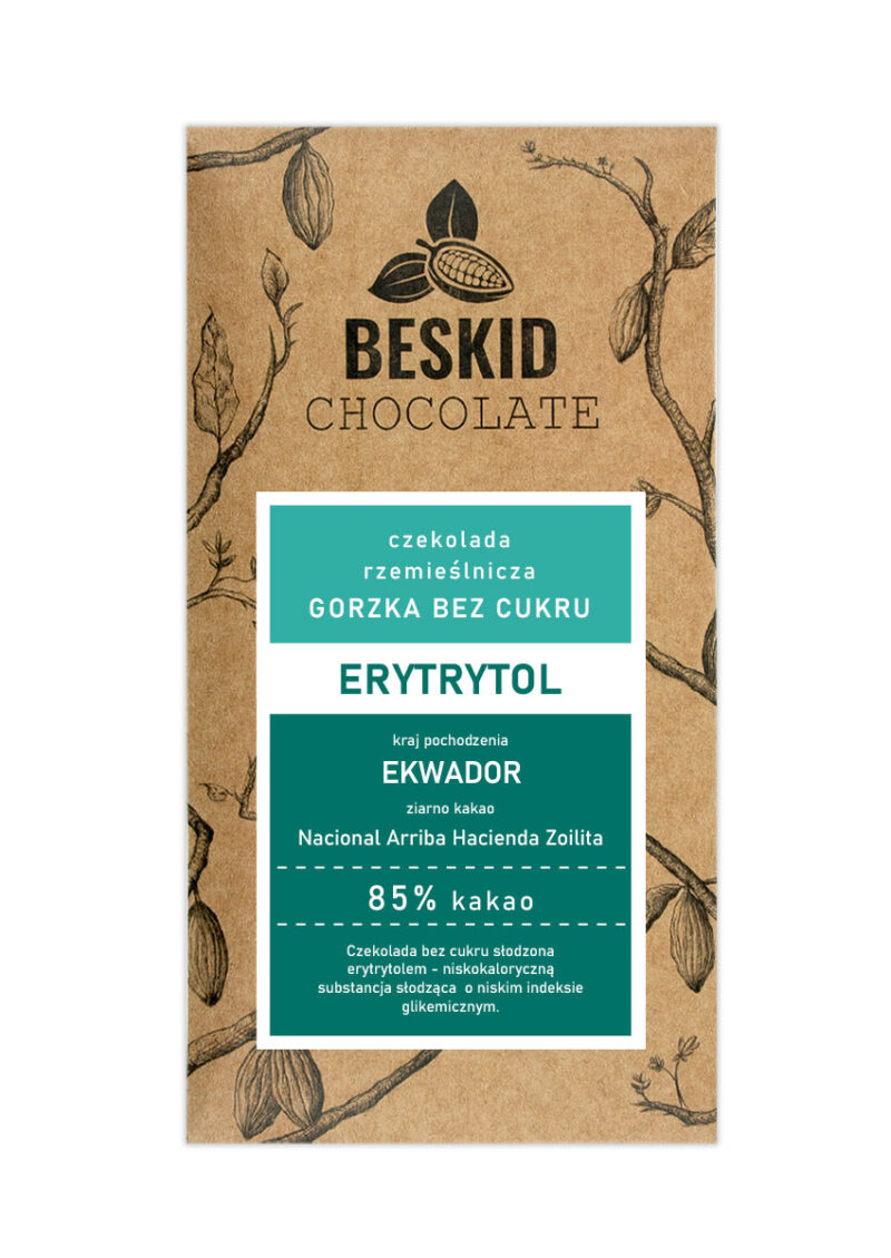 Czekolada ciemna z erytrytolem 85% Ekwador National Arriba Czekolada ciemna z erytrytolem 85% Ekwador National Arriba