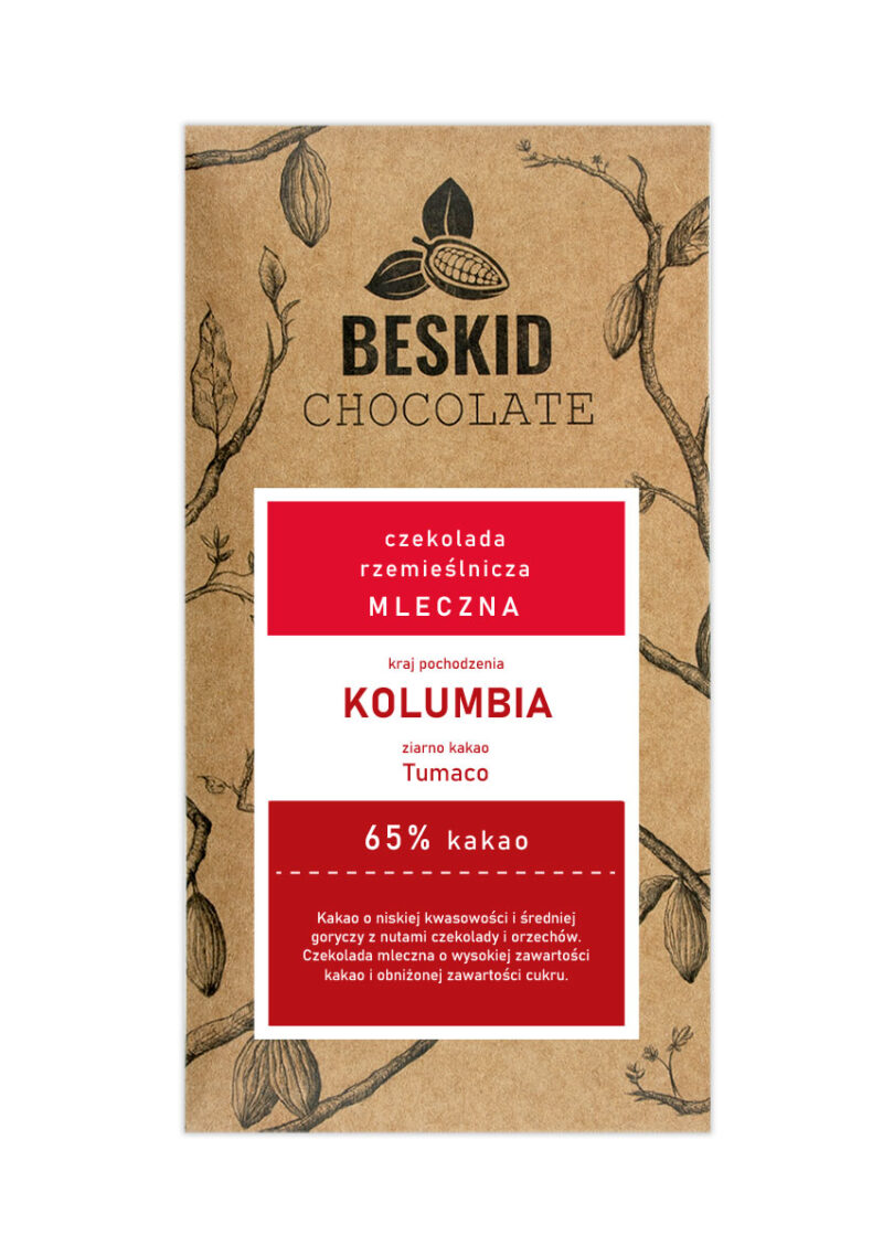 Czekolada mleczna Kolumbia Tumaco 65% Czekolada mleczna Kolumbia Tumaco 65%