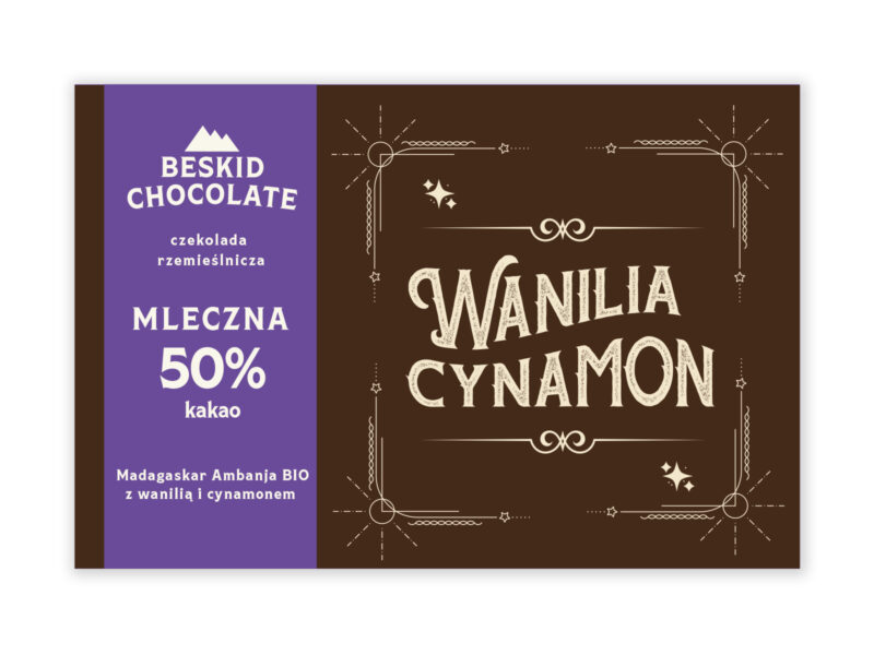 Czekolada mleczna Madagaskar Ambanja BIO 50% z wanilią i cynamonem Czekolada mleczna Madagaskar Ambanja BIO 50% z wanilią i cynamonem