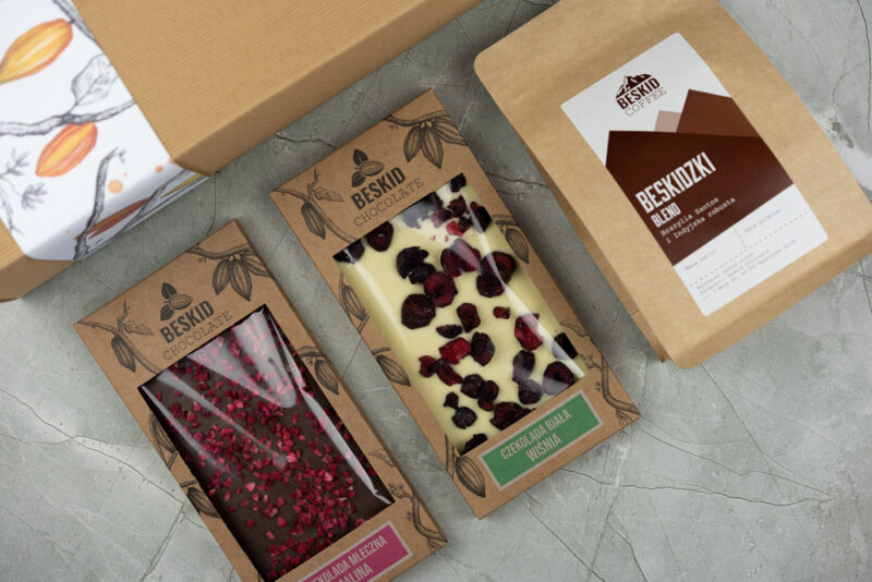 Zestaw prezentowy 2 czekolady i kawa