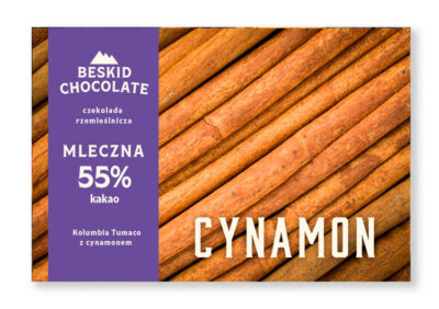 Beskid Chocolate Czekolada mleczna 55% Kolumbia Tumaco z cynamonem 70g