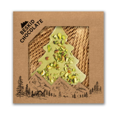 Choinka z czekolady białej pistacjowej 100g