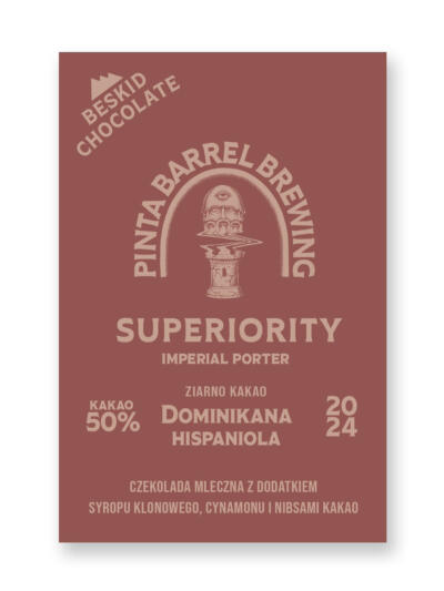 Czekolada Superiority Dominikana Hispaniola 55% mleczna z dodatkiem syropu klonowego, cynamonu