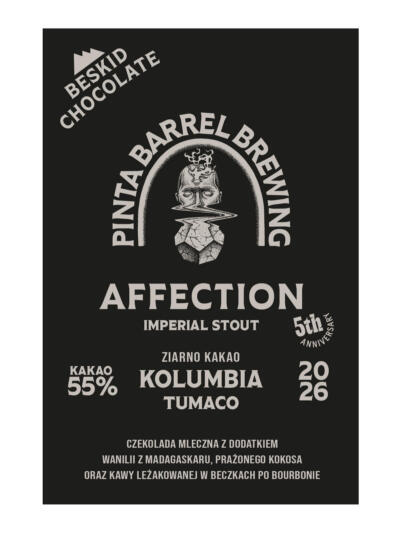 Czekolada Affection Kolumbia Tumaco 55% darkmilk z dodatkiem prażonego kokosa, kawy i wanilii