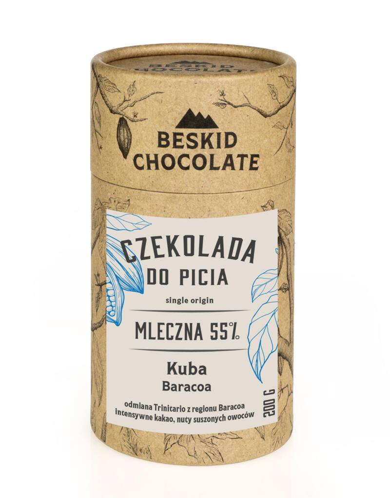 TUBA Czekolada MLECZNA 55% Kuba Baracoa do picia 200g