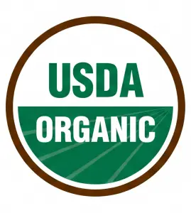 Logo certyfikatu USDA Organic gwarantującego rolnictwo ekologiczne ziaren kakao
